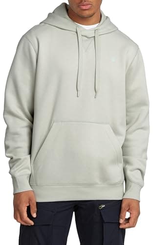 G-STAR RAW Homme Sweatshirt à Capuche Premium - Confort Élevé, Style Urbain, 100% Coton Bio — Gris (Gs Mercury D16121-c235-g987)