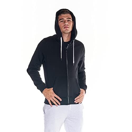 LEONE 1947 Sweat-shirt pour homme Full Zip Noir Usage quotidien confortable et tendance