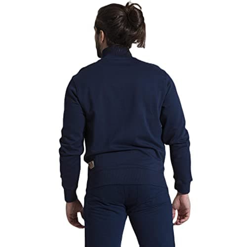 LEONE 1947 Sweat-Shirt Homme - Col Montant et Zip - Ligne ComfortABLE - Taille L - Gris