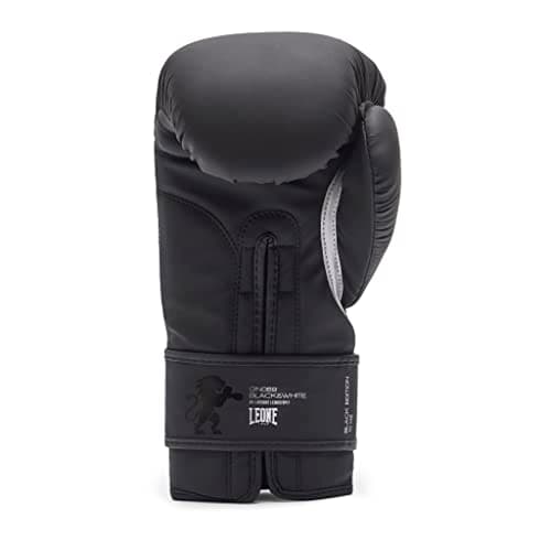 Leone 1947 Gants de Boxe Noirs et Blancs pour Professionnels en Combat