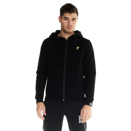 LEONE 1947 Sweat à capuche pour homme | Fermeture éclair intégrale | Homme | Sport | Doux et confortable | M-L | Chic et — Noir (09)