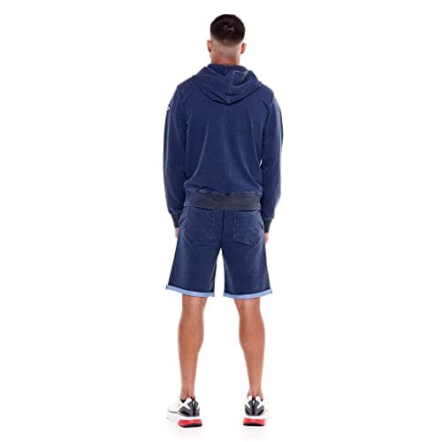 LEONE 1947 Sweat à capuche Indigo Blue Homme Denim Wash M