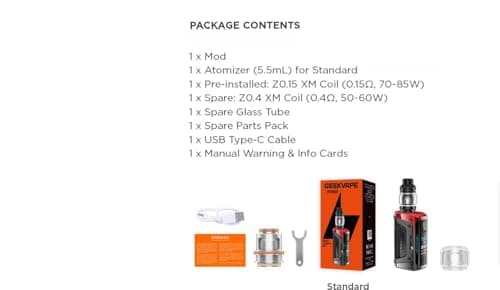 GEEKVAPE Aegis Legend 5 Kit pour vapoteurs avancés | Haute_performance 200W Aegis Legend 5 TC Box Mod + 5,5ml Z0.15 Sub-