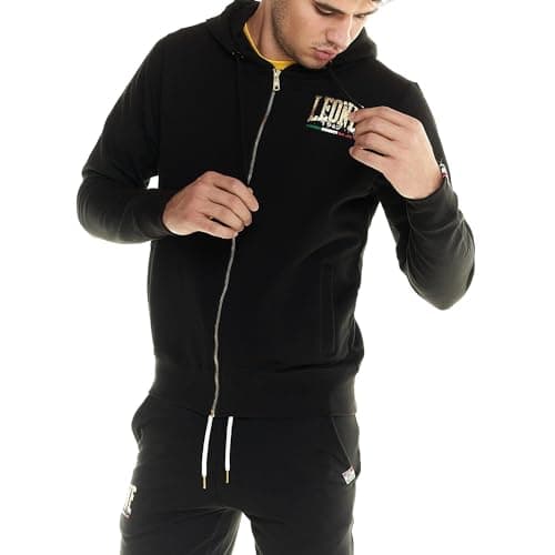 LEONE 1947 Sweat-shirt Homme Full Zip Winter Gold Chauffeujeans Élégant et Pratique Vêtement Hiver