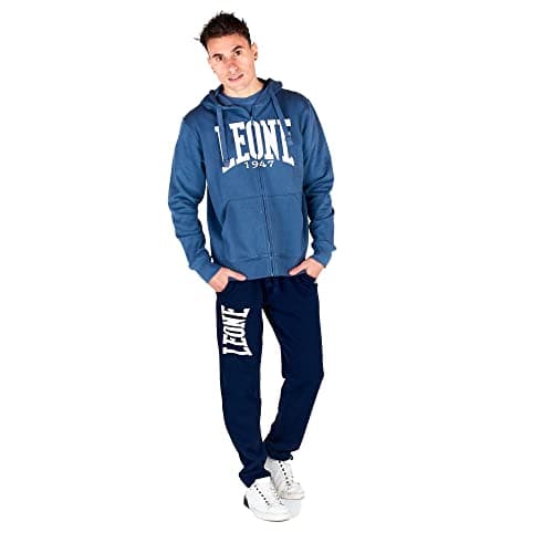LEONE 1947 Sweat à Capuche zippé pour Homme en Séduction HiverChauffant — Chine Blue (108)