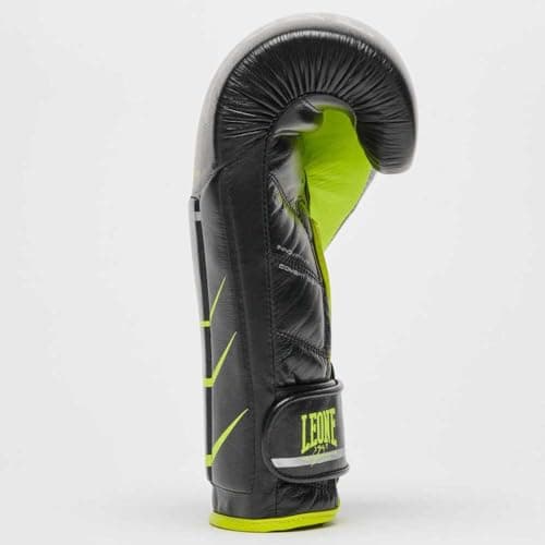 Lion Gant de Boxe GN110F + Technique + Hommes + Boxe Professionnelle + Pads Réfractaires + Couleur : Noir, Taille : M à
