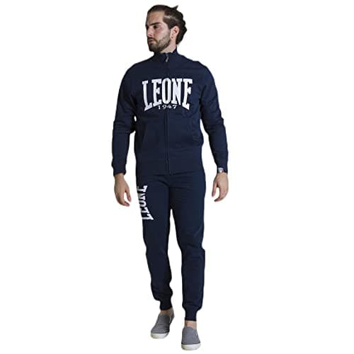 LEONE 1947 Sweat-Shirt Homme - Col Montant et Zip - Ligne ComfortABLE - Taille L - Gris