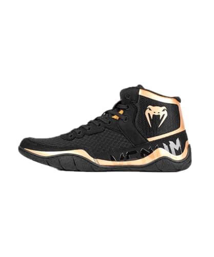 Venum Elite Chaussures de Lutte en Cuir Synthétique pour Fighters - Fermeture Élastique, Résistantes auxabrasions, Taill — Noir Bronze