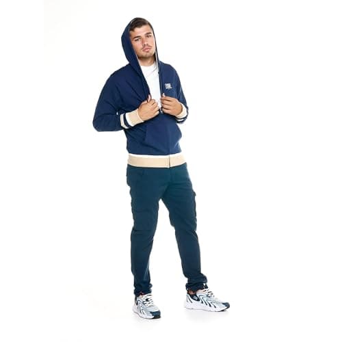 LEONE 1947 Sweat à Capuche Homme Fermeture Éclair Arrière Confortable pour Sorties Casuelles