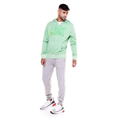 LEONE 1947 Sweat-shirt pour homme Full Zip Beach Grisé Vert (Grass Green) M