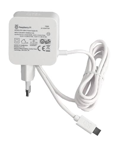 Bloc d'alimentation Officiel Raspberry Pi 5 USB-C 27 W pour Programmateurs - Blanc - Évitez les surcharges et assurez l'