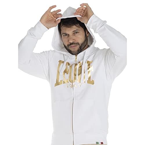 LEONE 1947 Sweat-shirt pour homme à capuche Full Zip GoldComfortable Full-Zip Hoodie for Men - LEONE 1947