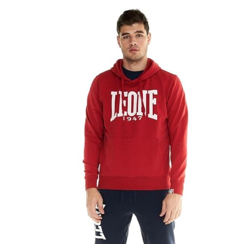 LEONE 1947 Sweat à Capuche pour Homme pour Sport et Daily Wear Fonctionnalité Élégante et Confortable L-Slim Fit 3XL — Rouge (50)