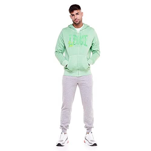 LEONE 1947 Sweat-shirt pour homme Full Zip Beach Grisé Vert (Grass Green) M