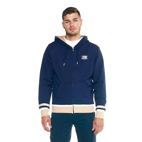 LEONE 1947 Sweat à Capuche Homme Fermeture Éclair Arrière Confortable pour Sorties Casuelles