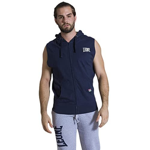 LEONE 1947 Sweat-Shirt à Capuche sans Manches Zip Homme Hiver Vogue