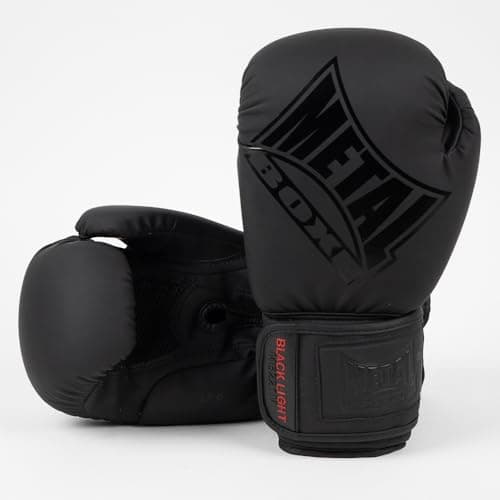 Gants de boxe metalliques pour hommes en combat — Noir