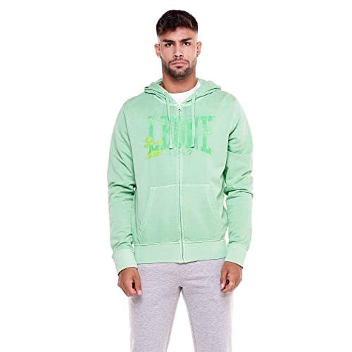 LEONE 1947 Sweat-shirt pour homme Full Zip Beach Grisé Vert (Grass Green) M
