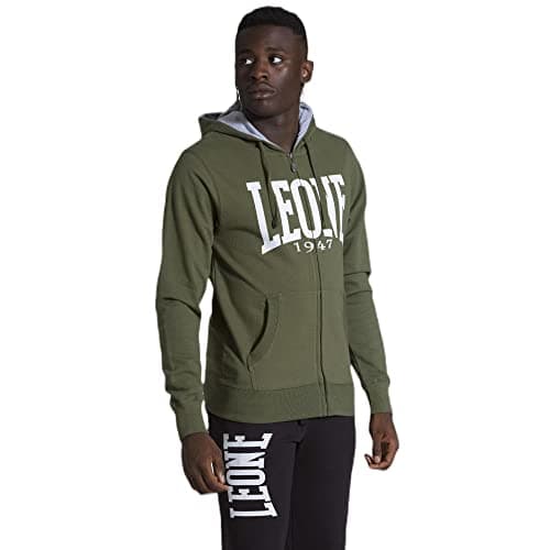 LEONE 1947 Sweat À Capuche Éclair Homme Hiver Fashionably Unique — Cendre Vert (20)
