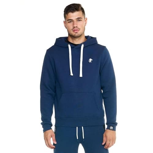 LEONE 1947 Sweat à Capuche Homme Soft Bi-stretch - Confort Élevé pour Hommes Actifs - Grande Taille réglable — Bleu Marine (10).