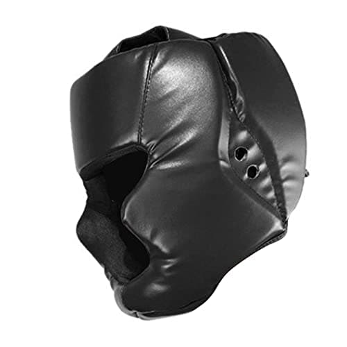 Couvre-Boxe MMA Protège-Visage réglable - Casque Sparring pour Arts Martiaux Kickboxing — Noir