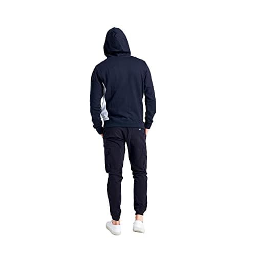 LEONE 1947 Sweat-shirt Homme Zippé Capuche College Ash Noir (09) Mporte confort & style aux activités quotidiennes
