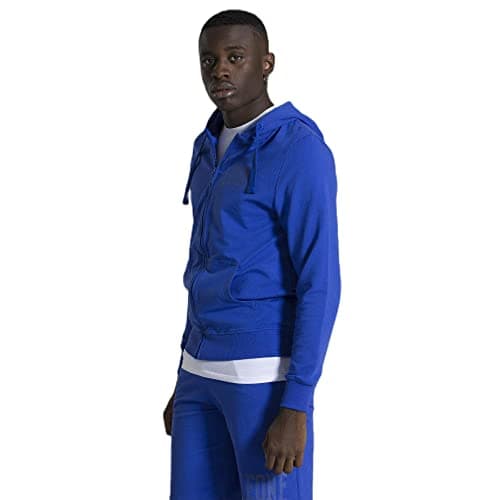 LEONE 1947 Sweat-Shirt caché Homme - Avec Capuche et Zip - Chaussée en Hiver - Chauffant - Lymphoedème - Taille M - Blan
