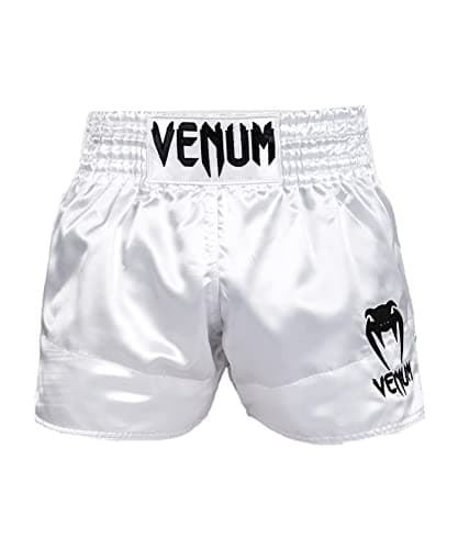 Short de MuayThai Venum Classique Homme - Shorts Venum Classique pour Sportifs - Shorts de MuaiThai Top Sélect — Blanc/Noir