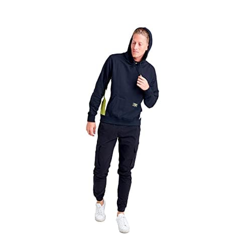 LEONE 1947 Sweat-shirt Homme Zippé Capuche College Ash Noir (09) Mporte confort & style aux activités quotidiennes
