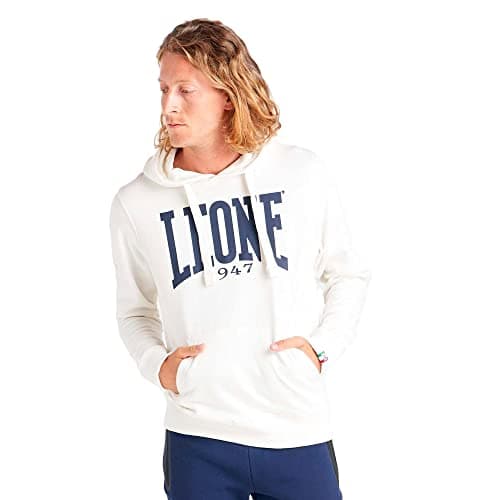 LEONE 1947 Sweat à Capuche pour Homme pour Sport et Daily Wear Fonctionnalité Élégante et Confortable L-Slim Fit 3XL — Blanc (1)