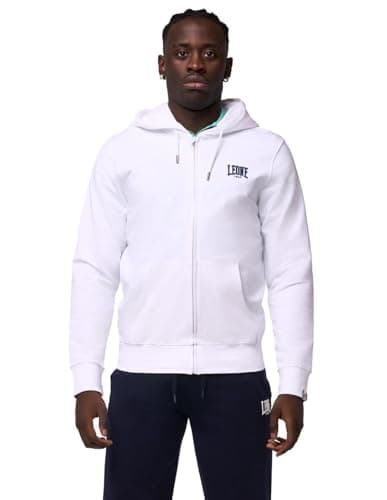 LEONE 1947 Sweat à Capuche Homme Fermeture Éclair Non Pelucheux Anti-peluche LSM3600