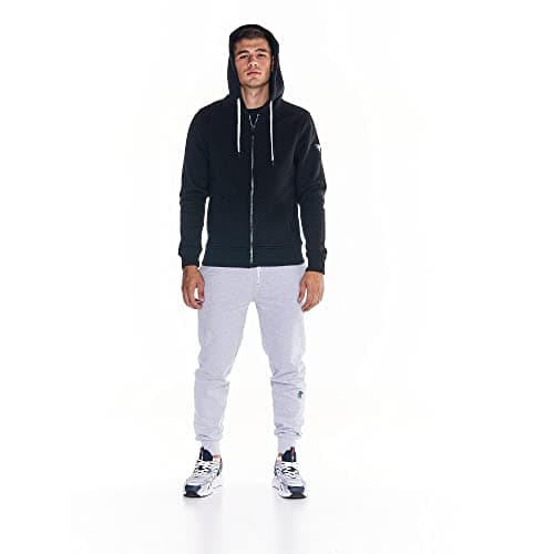 LEONE 1947 Sweat-shirt pour homme Full Zip Noir Usage quotidien confortable et tendance
