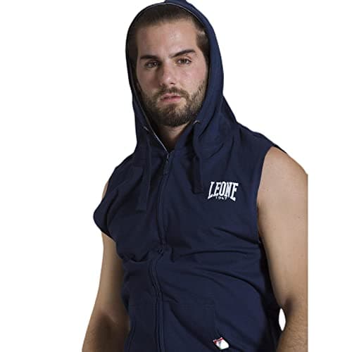 LEONE 1947 Sweat-Shirt à Capuche sans Manches Zip Homme Hiver Vogue