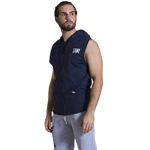 LEONE 1947 Sweat-Shirt à Capuche sans Manches Zip Homme Hiver Vogue