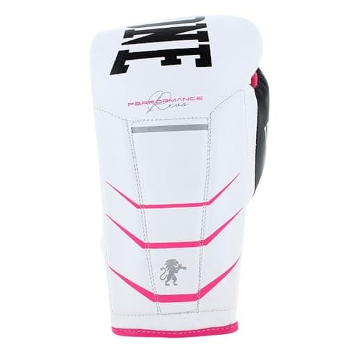 Lion Gant de Boxe GN110F + Technique + Hommes + Boxe Professionnelle + Pads Réfractaires + Couleur : Noir, Taille : M à — Blanc