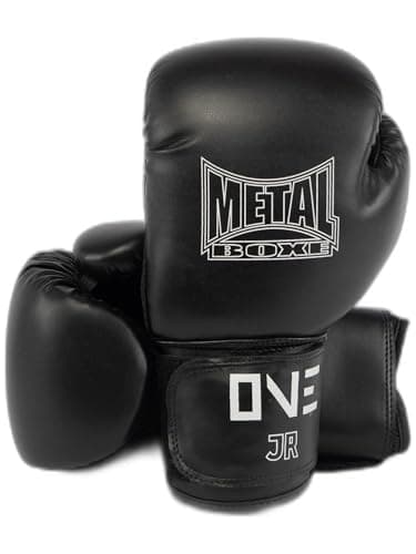 Gants de Boxe en Cuir Anti-Shock pour Débutants 12 oz - Gants de Boxe de Qualité pour Entraînement au Gym — Noir