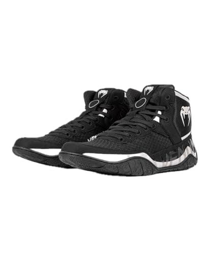 Venum Elite Chaussures de Lutte en Cuir Synthétique pour Fighters - Fermeture Élastique, Résistantes auxabrasions, Taill — Noir Sable