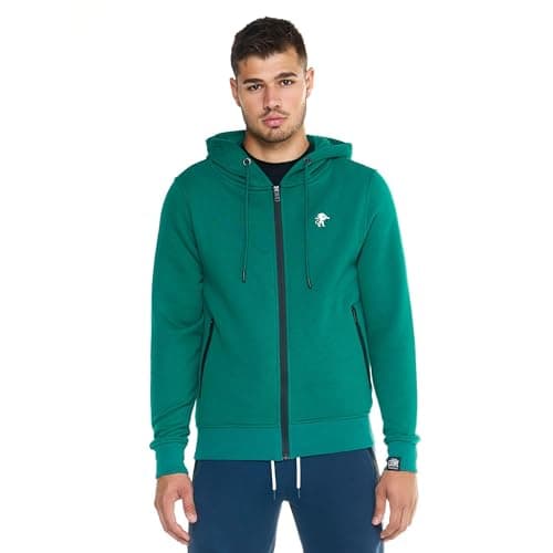 LEONE 1947 Sweat à capuche pour homme | Fermeture éclair intégrale | Homme | Sport | Doux et confortable | M-L | Chic et — Posy Green (210)