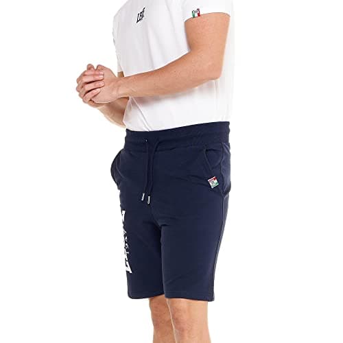 LEONE 1947 - Pantalon court Homme - Taille élastique - Tissu respirant - Parfait pour l'été - Marque italienne - 34/36/3
