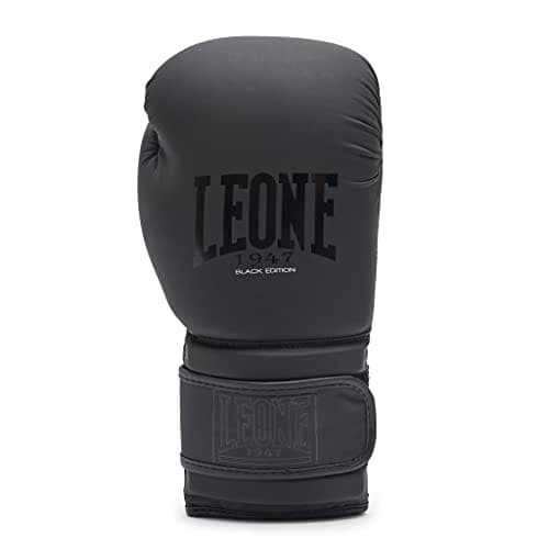 Leone 1947 Gants de Boxe Noirs et Blancs pour Professionnels en Combat