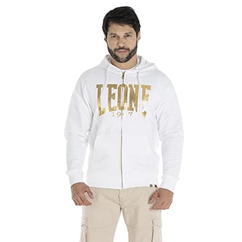LEONE 1947 Sweat-shirt pour homme à capuche Full Zip GoldComfortable Full-Zip Hoodie for Men - LEONE 1947