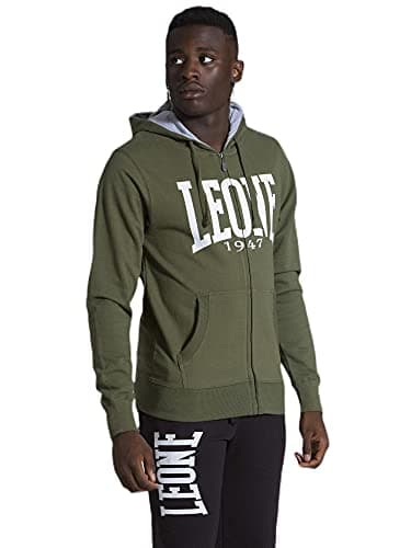 LEONE 1947 Sweat À Capuche Éclair Homme Hiver Fashionably Unique — Vert