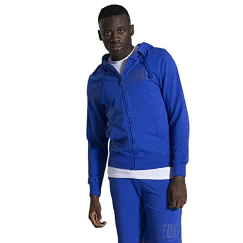 LEONE 1947 Sweat-Shirt caché Homme - Avec Capuche et Zip - Chaussée en Hiver - Chauffant - Lymphoedème - Taille M - Blan