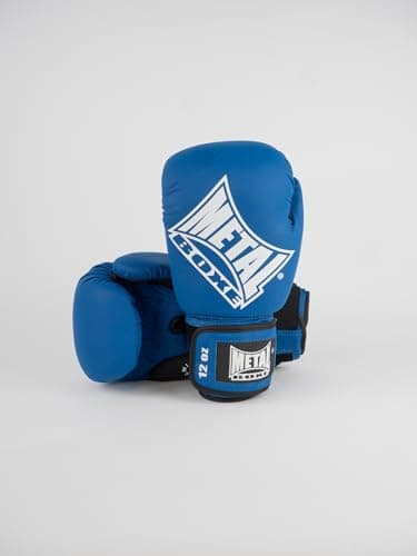 Gants de boxe metalliques pour hommes en combat — Bleu