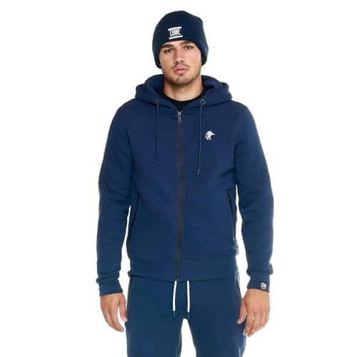 LEONE 1947 Sweat à capuche pour homme | Fermeture éclair intégrale | Homme | Sport | Doux et confortable | M-L | Chic et — Bleu Marine (10).