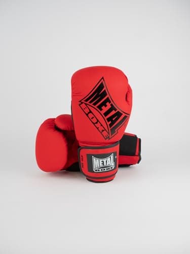 Gants de boxe metalliques pour hommes en combat — Rouge