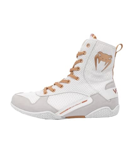 Venum Elite Chaussures de Boxe Mixte Adulte en Cuir Offre Supreme Impact Protection Taille 10 US Chaussures de Boxe Mixt — Blanc Or