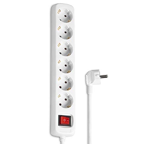 Hama Multiprise 6 Prises Blanc Idéal Bureau PC Luminaires Securité Enfant