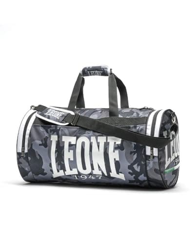 LEONE 1947 Sac de Sport Camouflage Unisex - Sac Militaire Résistant pour Adultes, Sac de Randonnée Multifonction — Gris Camouflage