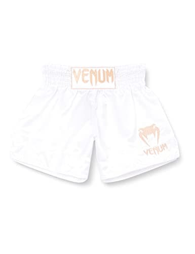 Short de MuayThai Venum Classique Homme - Shorts Venum Classique pour Sportifs - Shorts de MuaiThai Top Sélect — Blanc/Or